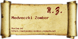 Medveczki Zombor névjegykártya